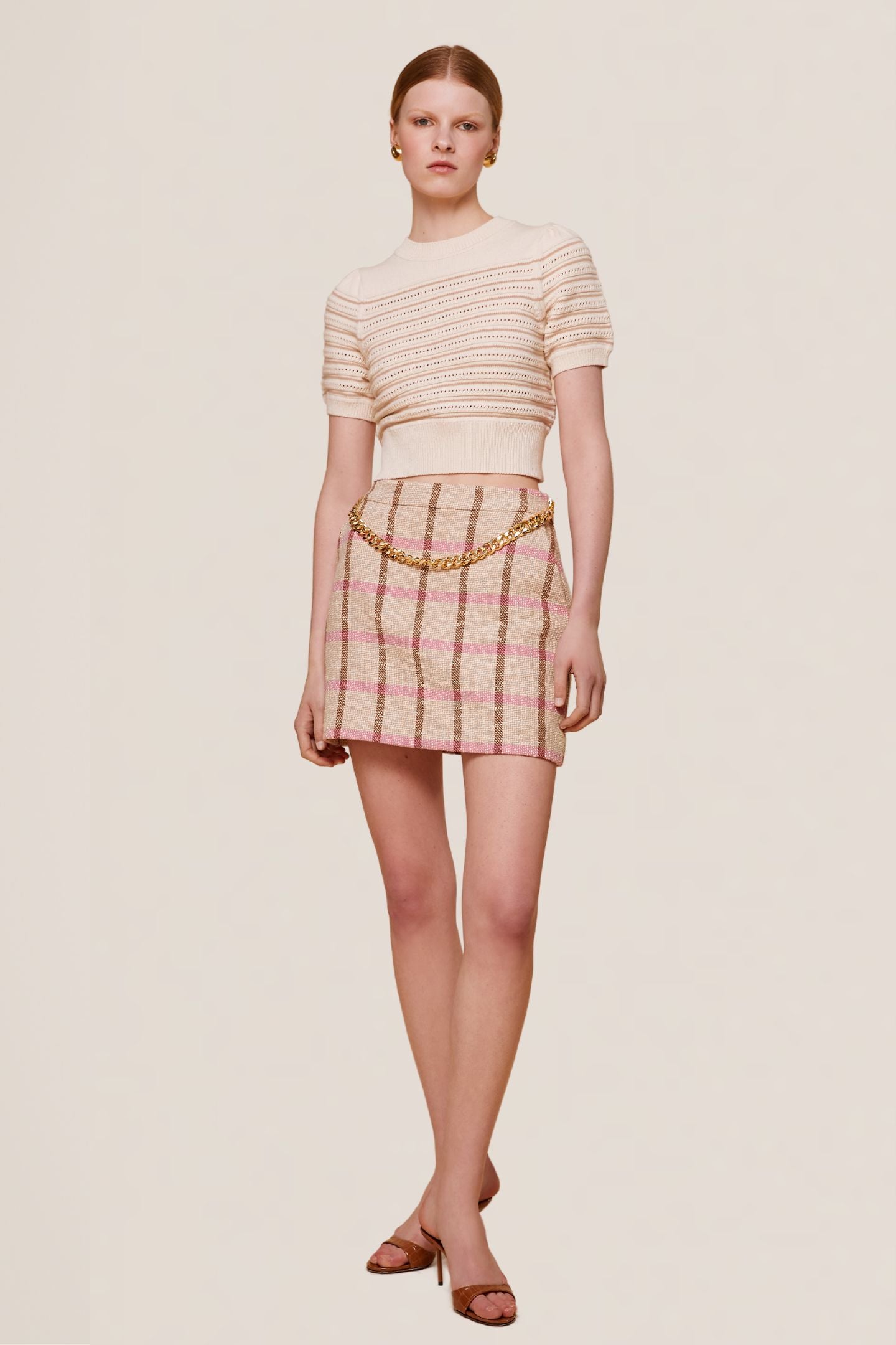Lane Tweed A-Line Mini Skirt
