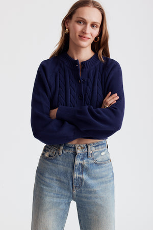 Rita Cotton Cropped Cardigan - Toccin