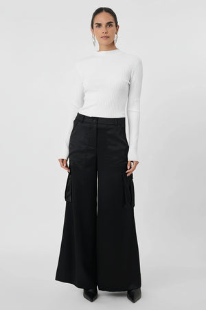 MAIA SILKY SATIN CARGO PANT - Toccin