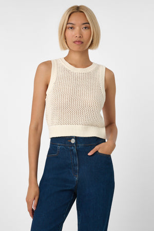 Izzy Sleeveless Tank Ivory - Toccin