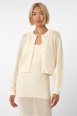 Drew Raglan Cardigan Ivory - Toccin