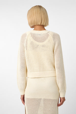 Drew Raglan Cardigan Ivory - Toccin