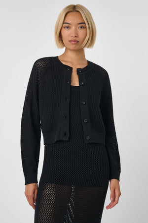 Drew Raglan Cardigan Black - Toccin