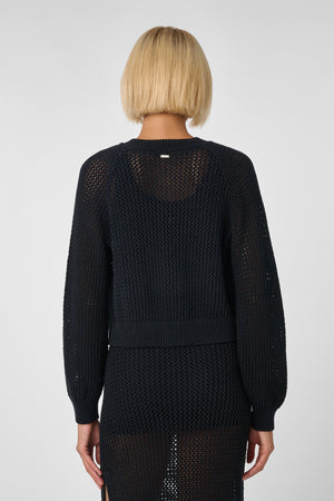 Drew Raglan Cardigan Black - Toccin