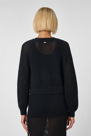 Drew Raglan Cardigan Black - Toccin