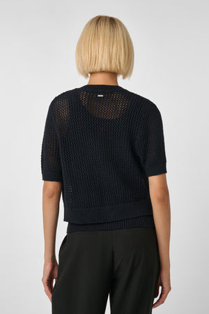 Cassie Short Sleeve Cardigan Black - Toccin