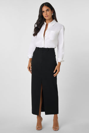 MEG MIDI SKIRT WITH SLIT - Toccin