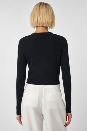Zoe Cropped Fitted Cardigan Jet - Toccin