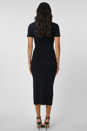Agnes Short Sleeve Cardi Dress Black - Toccin