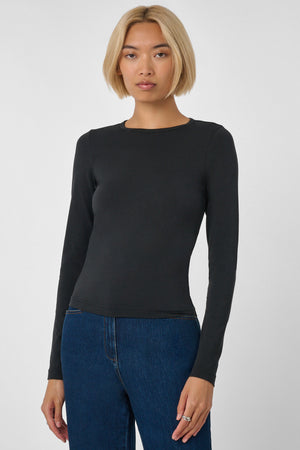 Jenna Long Sleeve Top Jet - Toccin