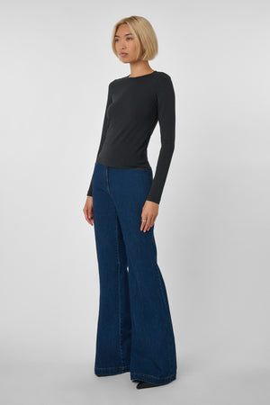 Jenna Long Sleeve Top Jet - Toccin