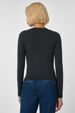 Jenna Long Sleeve Top Jet - Toccin