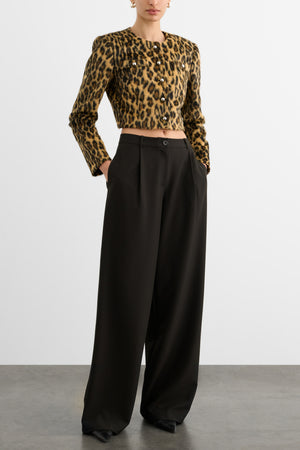 AIVANA CROPPED BUTTON FRONT JACKET