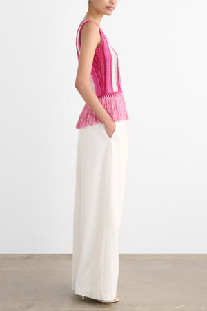 ALBIE SCOOP NECK TANK WITH FRINGE