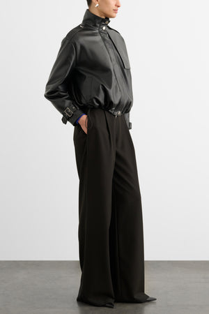 ALYSSA FUNNEL NECK BOMBER WITH DRAWSTRING DETAIL