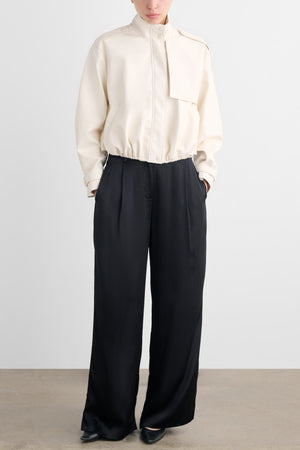 ALYSSA FUNNEL NECK BOMBER WITH DRAWSTRING DETAIL