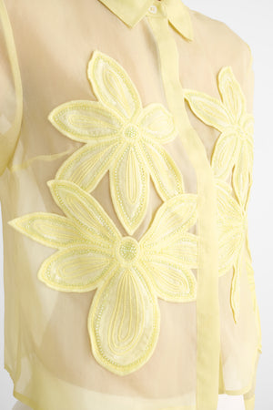 AMANDA BUTTON DOWN SHIRT WITH APPLIQUE