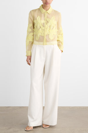 AMANDA BUTTON DOWN SHIRT WITH APPLIQUE