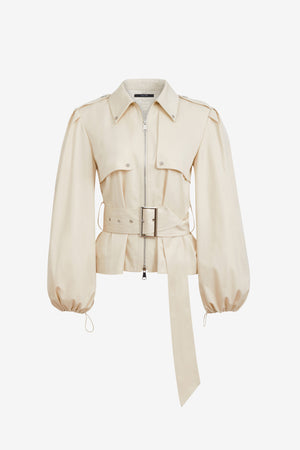 BRIGHTON BELTED ZIP-FRONT JACKET - POS - Toccin