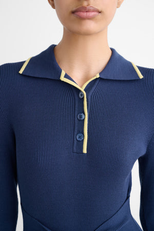 CARTER LONG SLEEVE POLO MIDI DRESS
