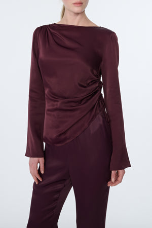 CILINA LONG SLEEVE RUCHED TOP