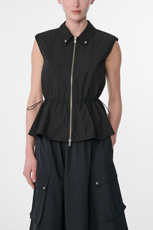LYRA ZIP-FRONT SLEEVELESS TOP