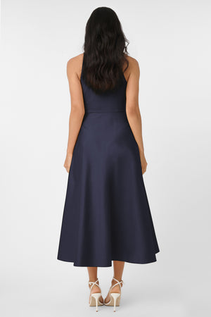 CHELSEA SLEEVELESS TIE-FRONT MIDI SHIRT DRESS - Toccin