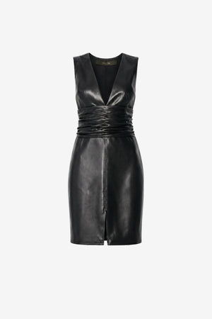 DASH V-NECK RUCHED KNEE LENGTH DRESS