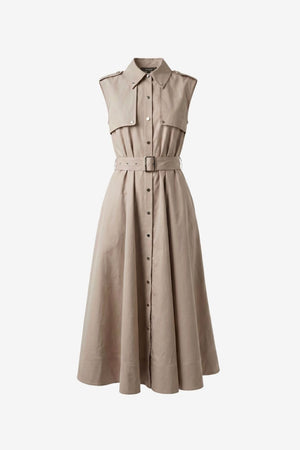 GAIL BUTTON-FRONT MIDI DRESS