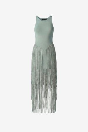 JORA RACER KNEE LENGTH DRESS WITH FRINGE - Toccin