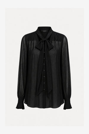 KAILA TIE NECK BUTTON-FRONT BLOUSE