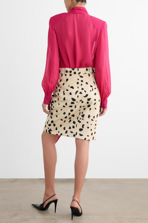 KAILA TIE NECK BUTTON-FRONT BLOUSE
