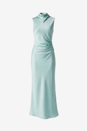 KORALIE DRAPED NECK MIDI DRESS