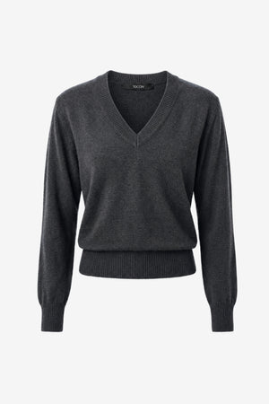 LIDA V-NECK STRONG SHOULDER SWEATER