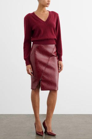 VERENA ASYMMETRICAL ZIP-FRONT SKIRT