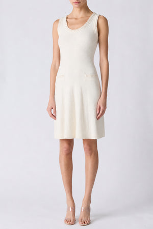 LUELLA SCOOP NECK FIT AND FLARE DRESS
