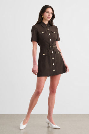 LYDIA SHORT SLEEVE SNAP FRONT DRESS