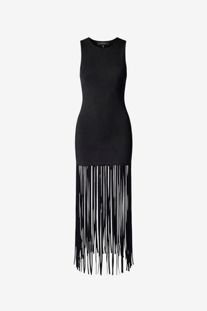 MARGAUX RACER MINI DRESS WITH FRINGE - Toccin
