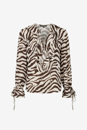 PIA V-NECK RUFFLE BLOUSE