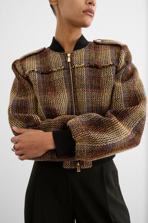 PIERCE BOMBER JACKET WITH FRINGE DETAIL
