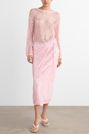 PRIMROSE BOAT NECK FLARED SLEEVE TOP - Toccin