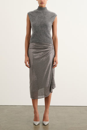 RAELYNN DRAPED KNEE LENGTH SKIRT