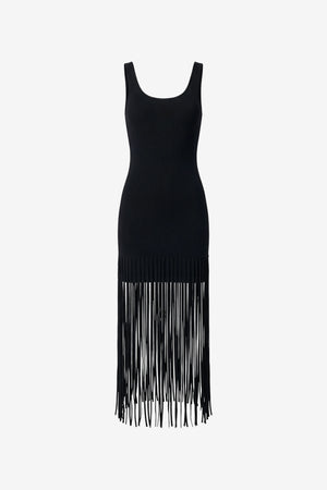 ROXANNE SCOOP NECK MINI DRESS WITH FRINGE - Toccin