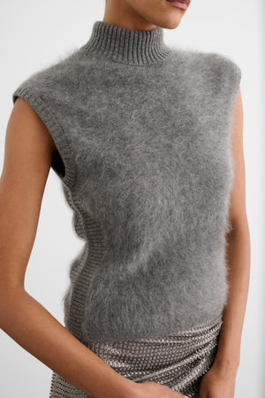 SABINA MOCK NECK SLEEVELESS TOP
