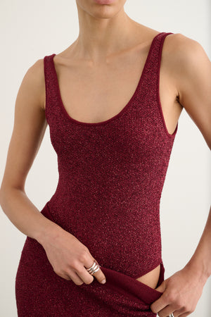 SHEILA SCOOP NECK THONG BODYSUIT