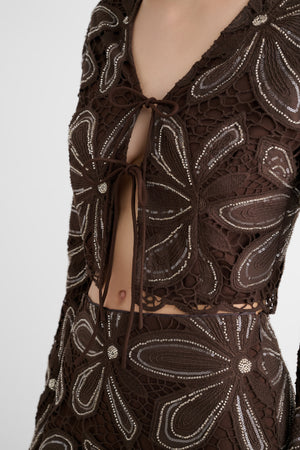 SIGGI TIE-FRONT TOP - Toccin