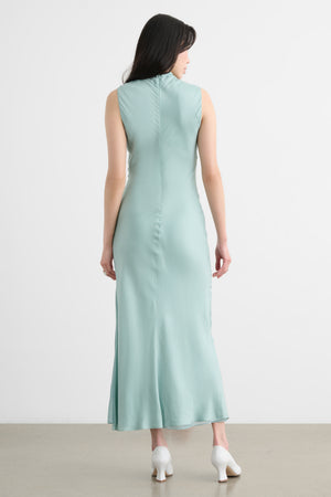 KORALIE DRAPED NECK MIDI DRESS