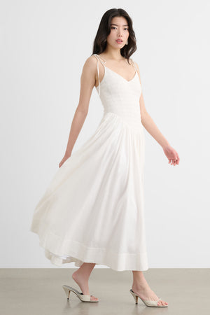 AMAYA SMOCKED MIDI DRESS