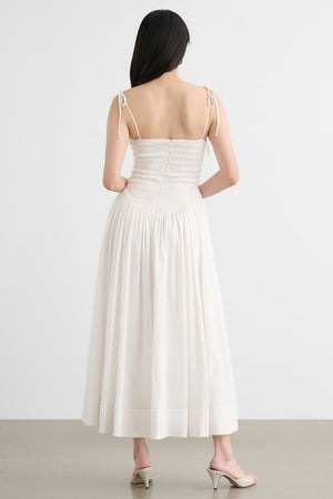 AMAYA SMOCKED MIDI DRESS