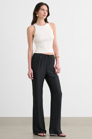 NELA DRAWSTRING FLARED PULL-ON PANT - Toccin